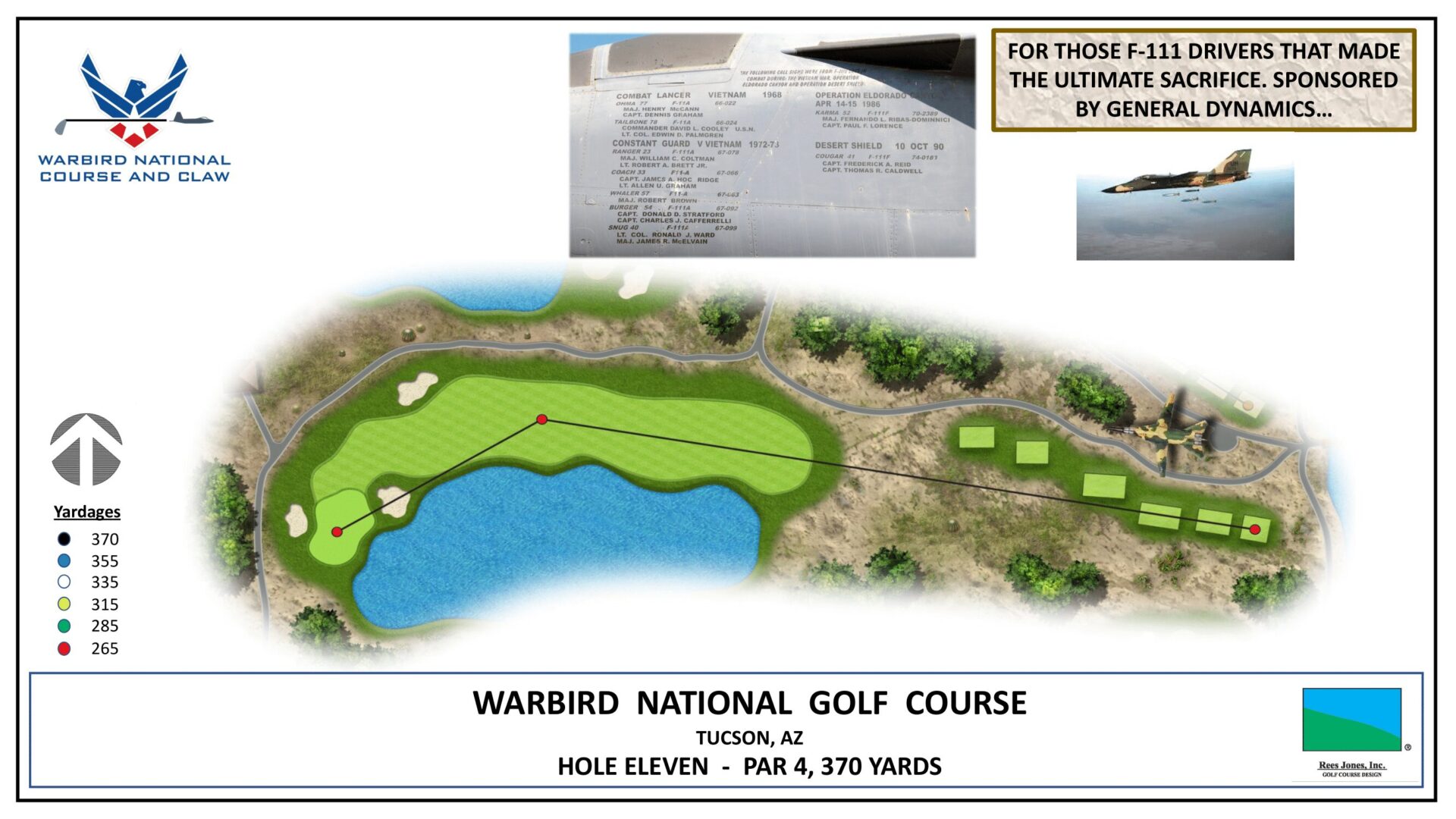 A drawing of the course for the warbird national golf course.