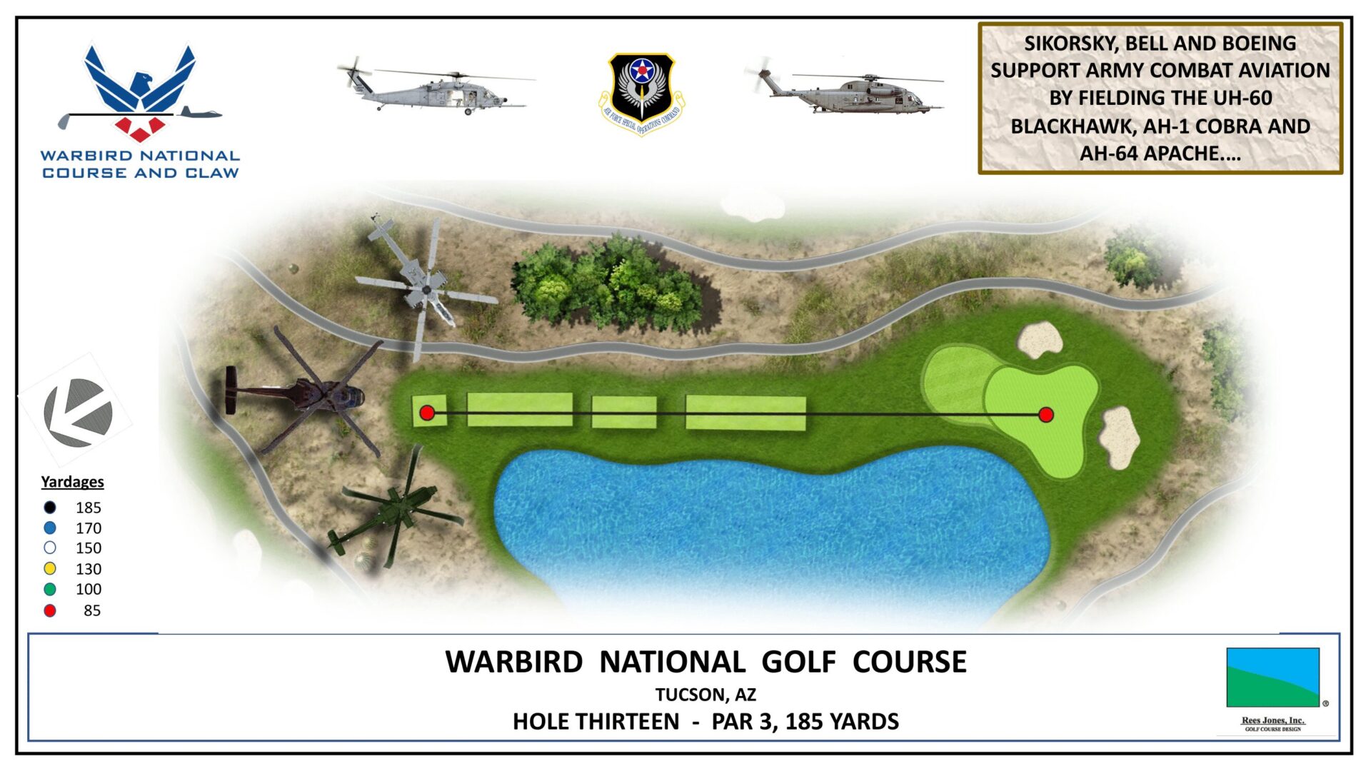 A map of the course for the warbird national golf course.