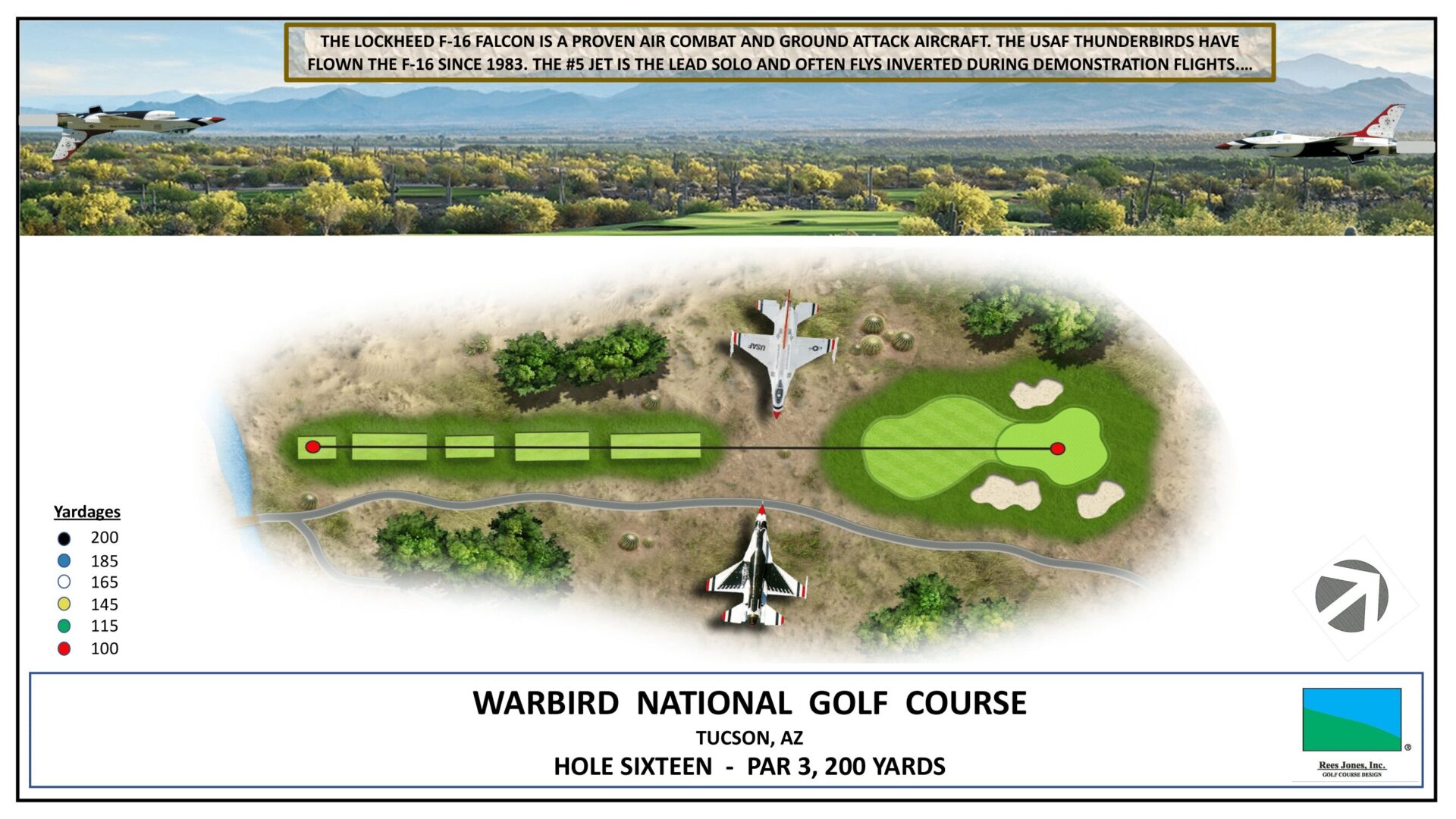 A drawing of the course for the warbird national golf course.