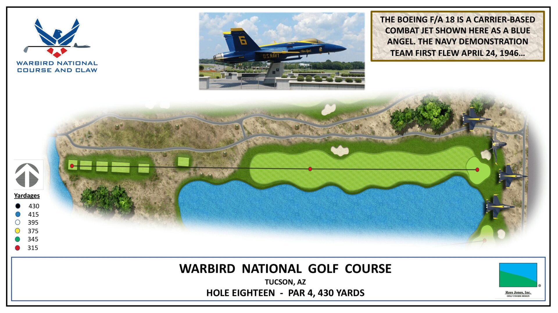 A map of the course for the 2 0 1 8 warbird golf course.